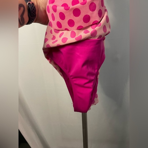Lands' End Pink Polka Dot Swim Dress | size 10 - Picture 2 of 7